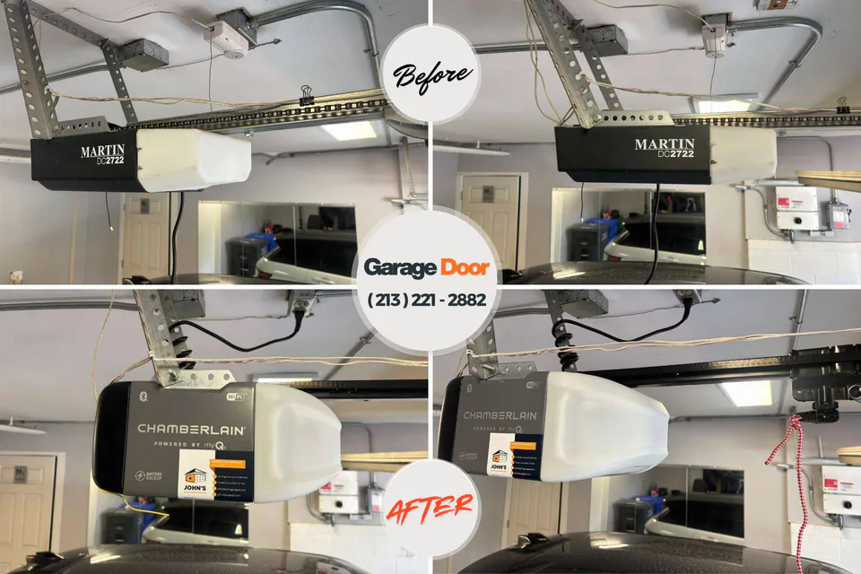 Before and after: garage door repair Boston Heights, OH